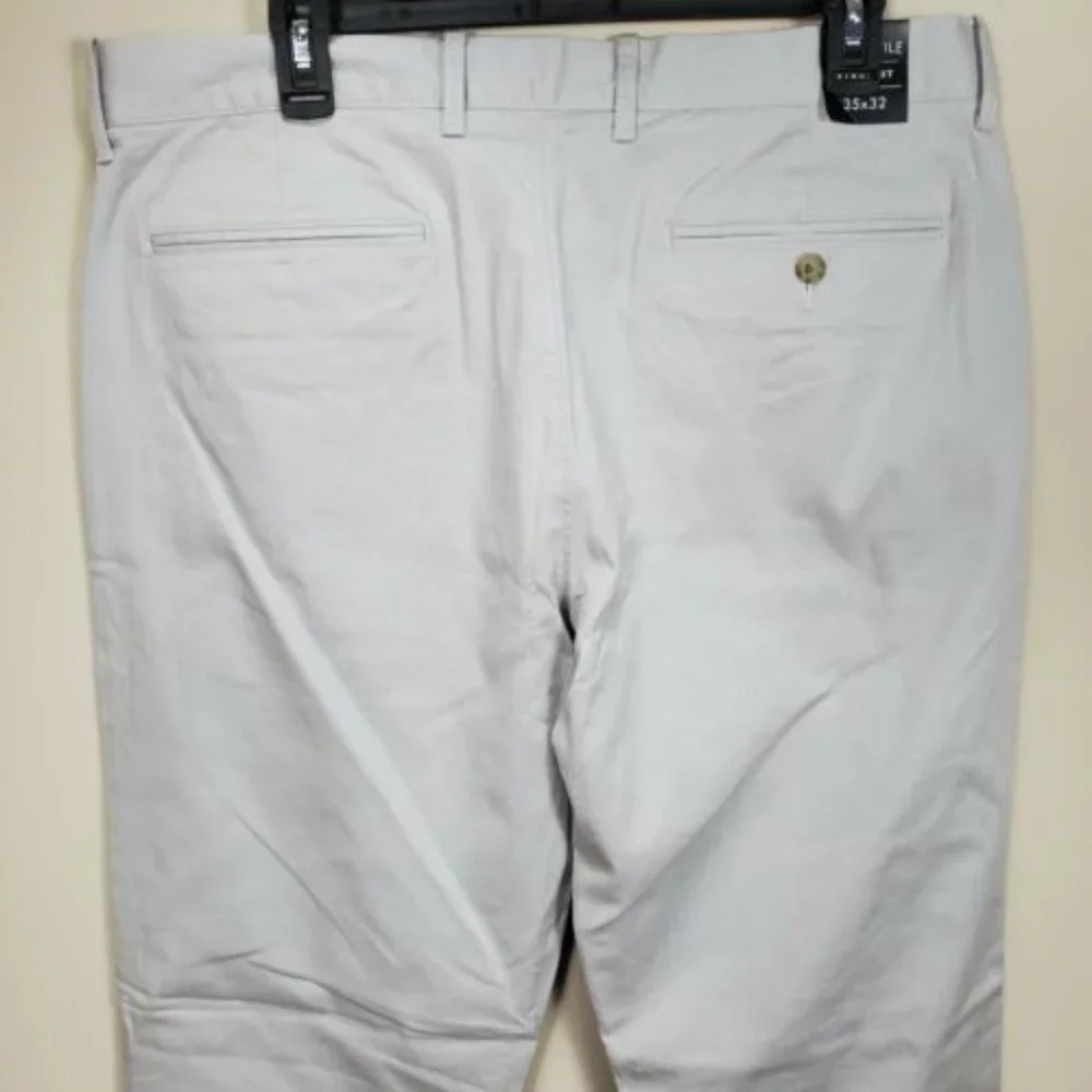 J Crew Mercantile Flex Straight OGR flat front pants 35x32 zip pockets men H3186